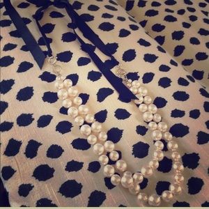 ✨NWOT✨Double strand pearl necklace with ribbon tie